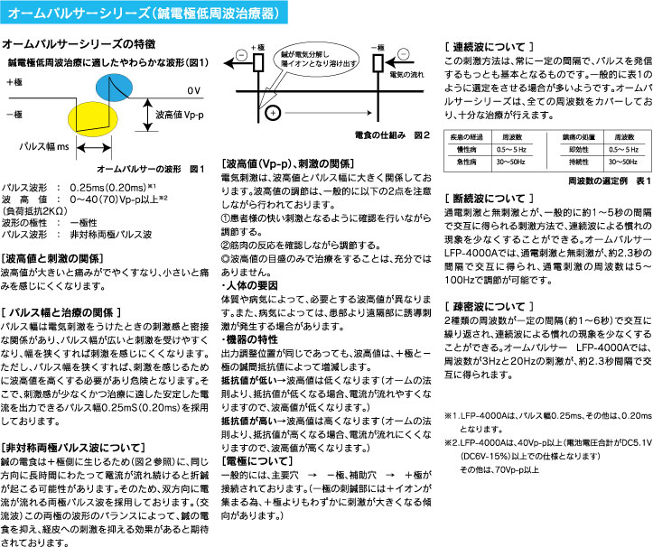 オームパルサーシリーズの特徴 | 全医療器